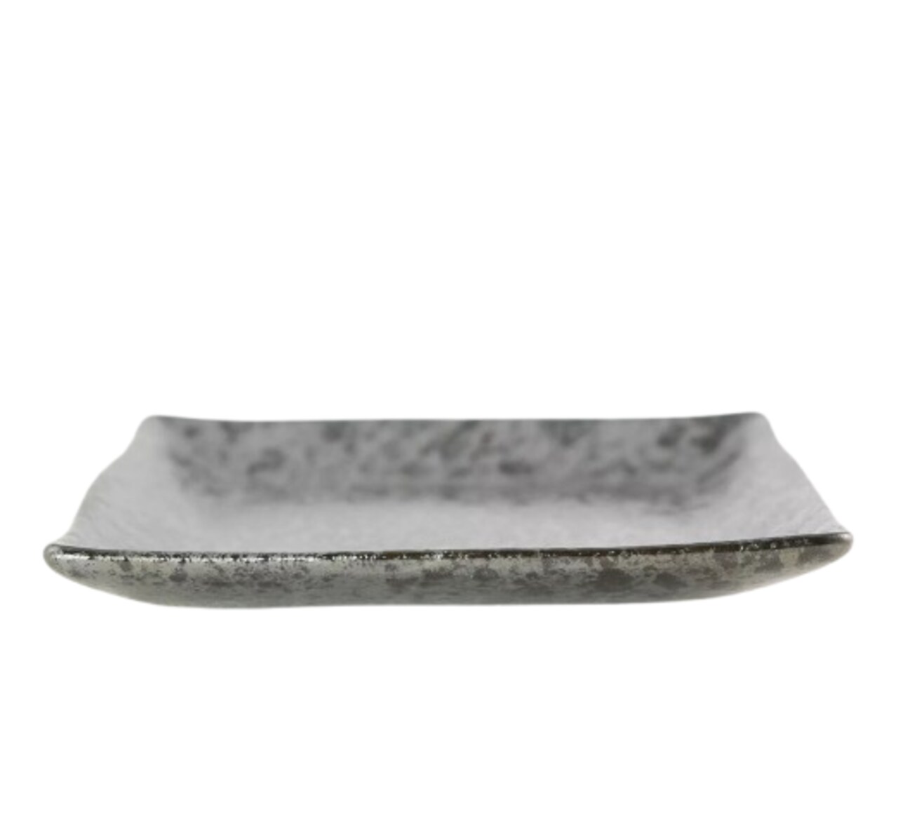 Square Ceramic Humidity Tray for Bonsai Tree 5.25"x 5.25"x 0.75" - Black Stain